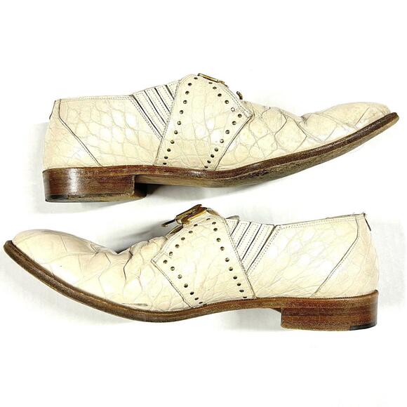 MAURI Genuine Alligator Cream White Dress Shoes 12 M 2503 154 RARE! VERY WORN main image 13